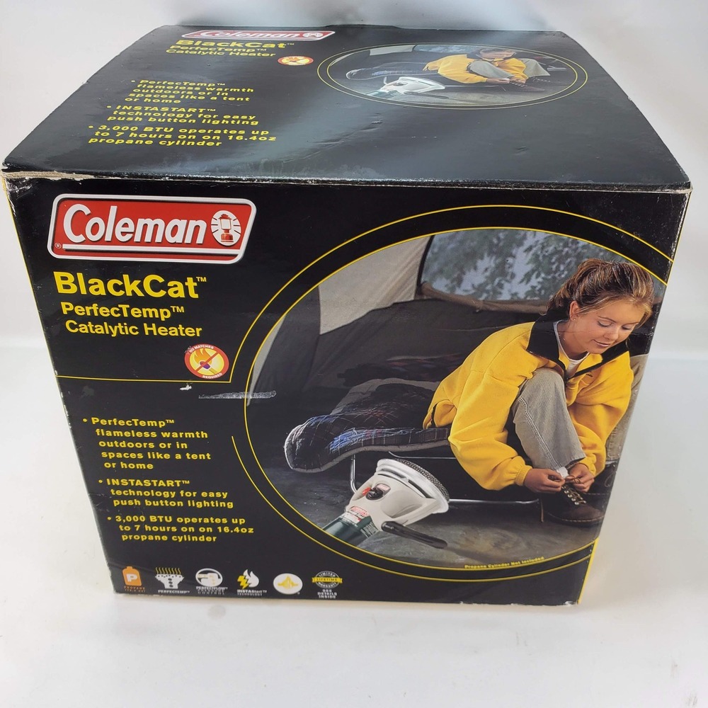 Coleman BlackCat PerfecTemp Catalytic Heater Propane Portable 3000 BTU NEW